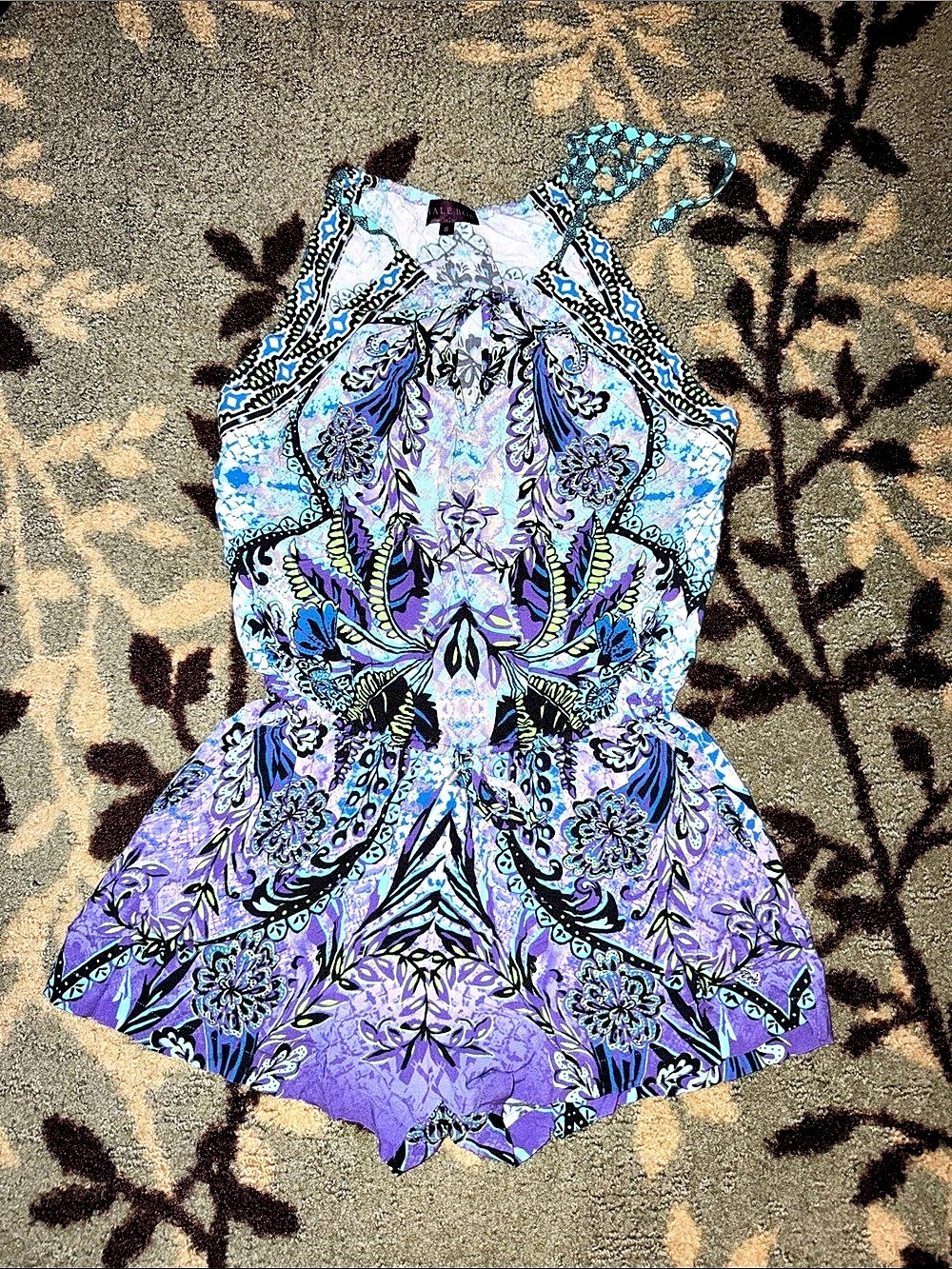 Hale Bob Abstract romper in Purple & Blue Size Small